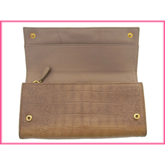 Miu Miu long wallet bi-fcrocodile beige - Picture 3 of 7